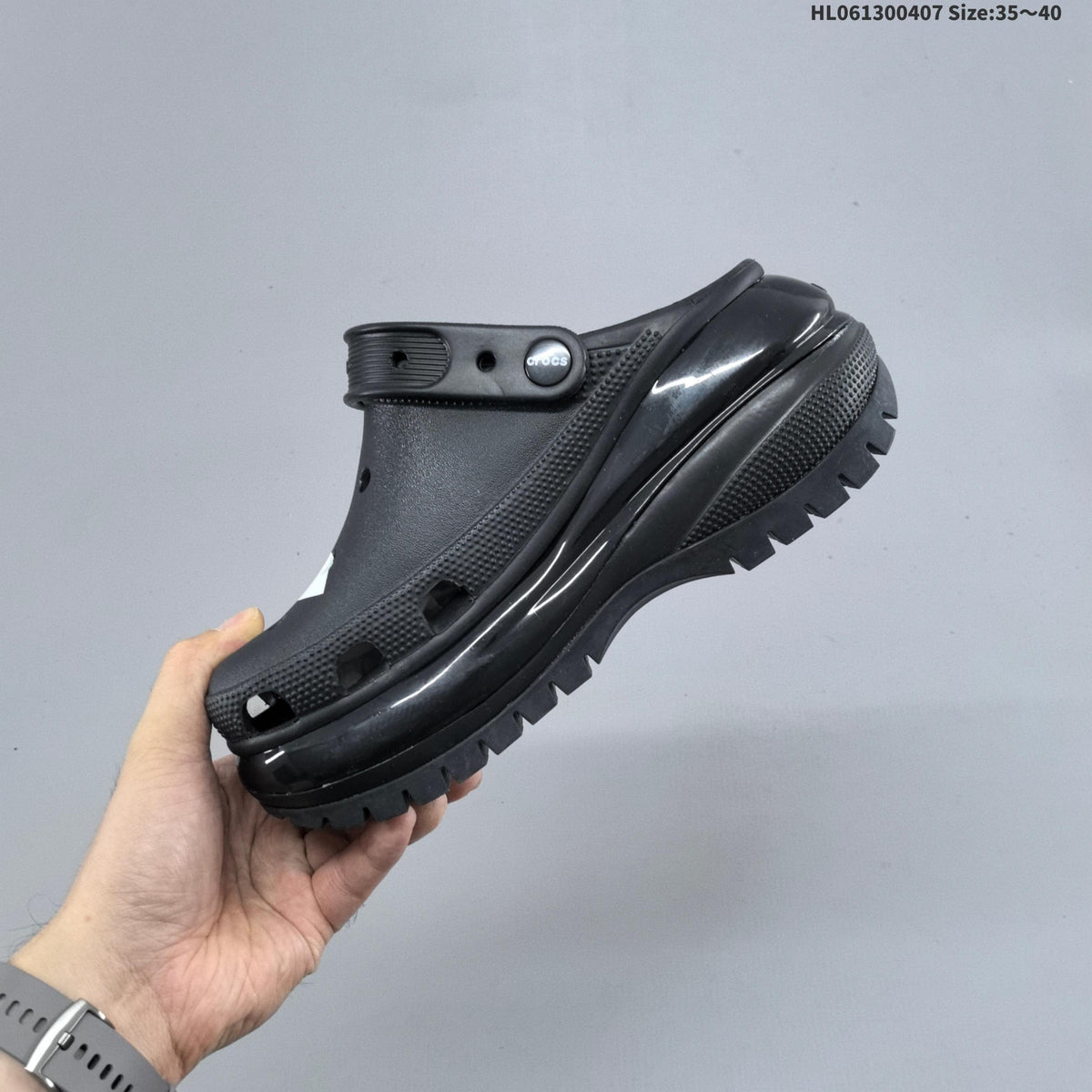 Platform Clogs Black White Print HL061300407 by Crocs - product image from the listing.