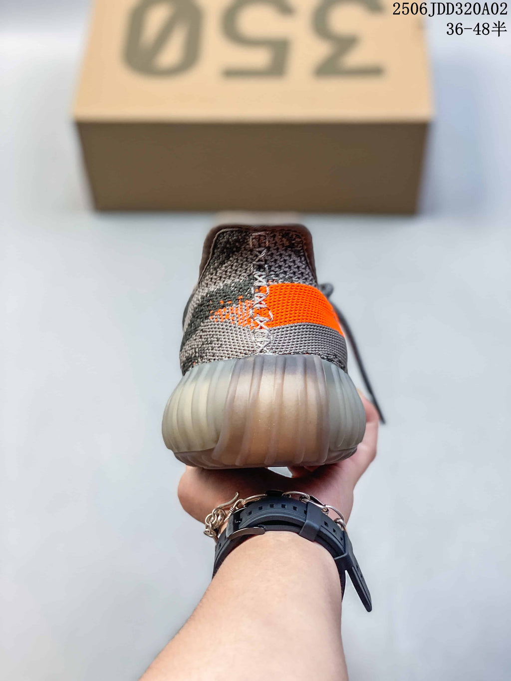 adidas Yeezy Boost 350 Sneakers in Gray Orange - product image from the listing.