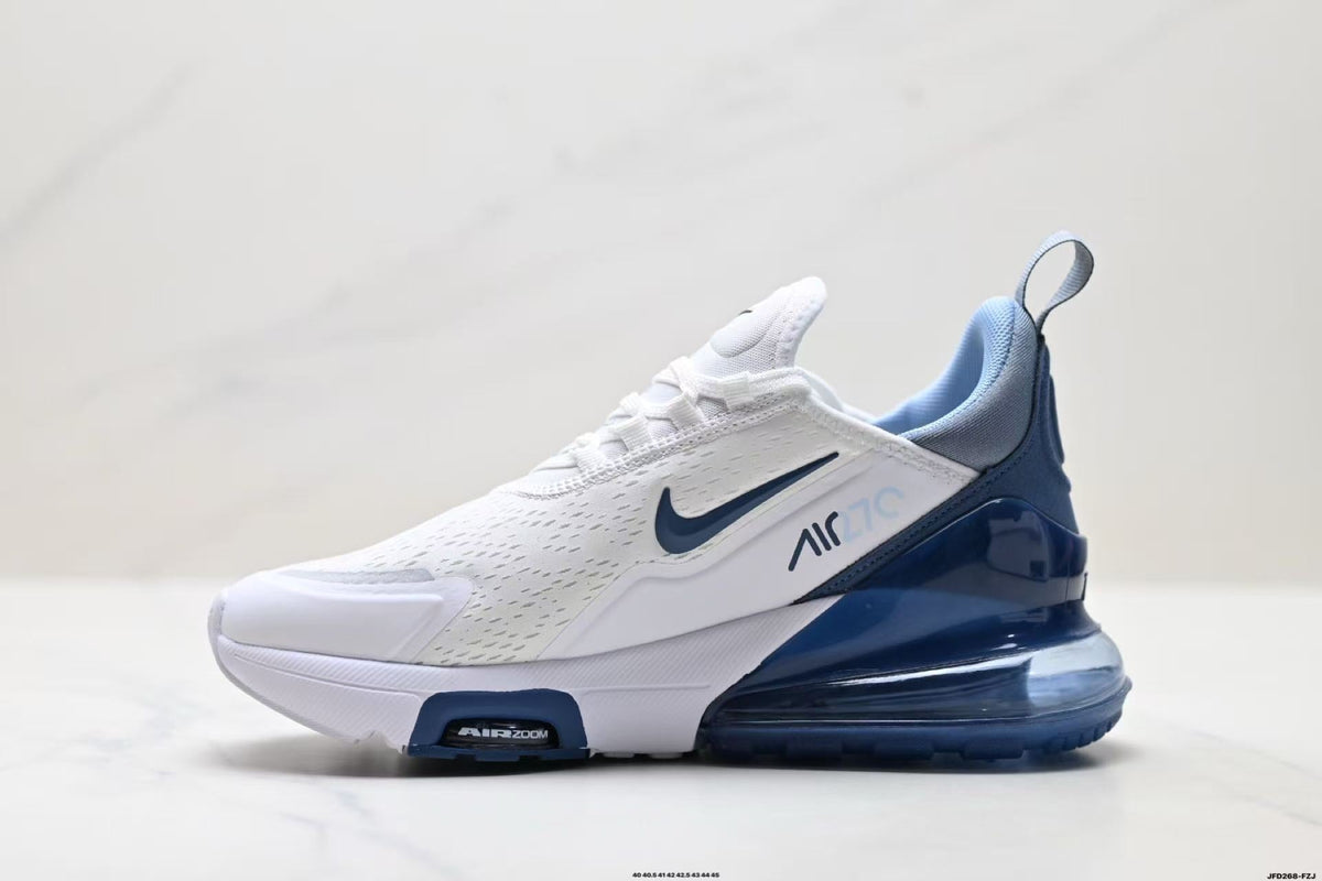 Nike Air Max 270 Sneakers in White and Deep Blue - product image from the listing.