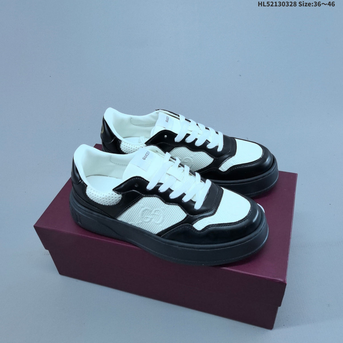 Gucci Low-Cut Platform Sneakers, Style HL52130328 - product image from the listing.