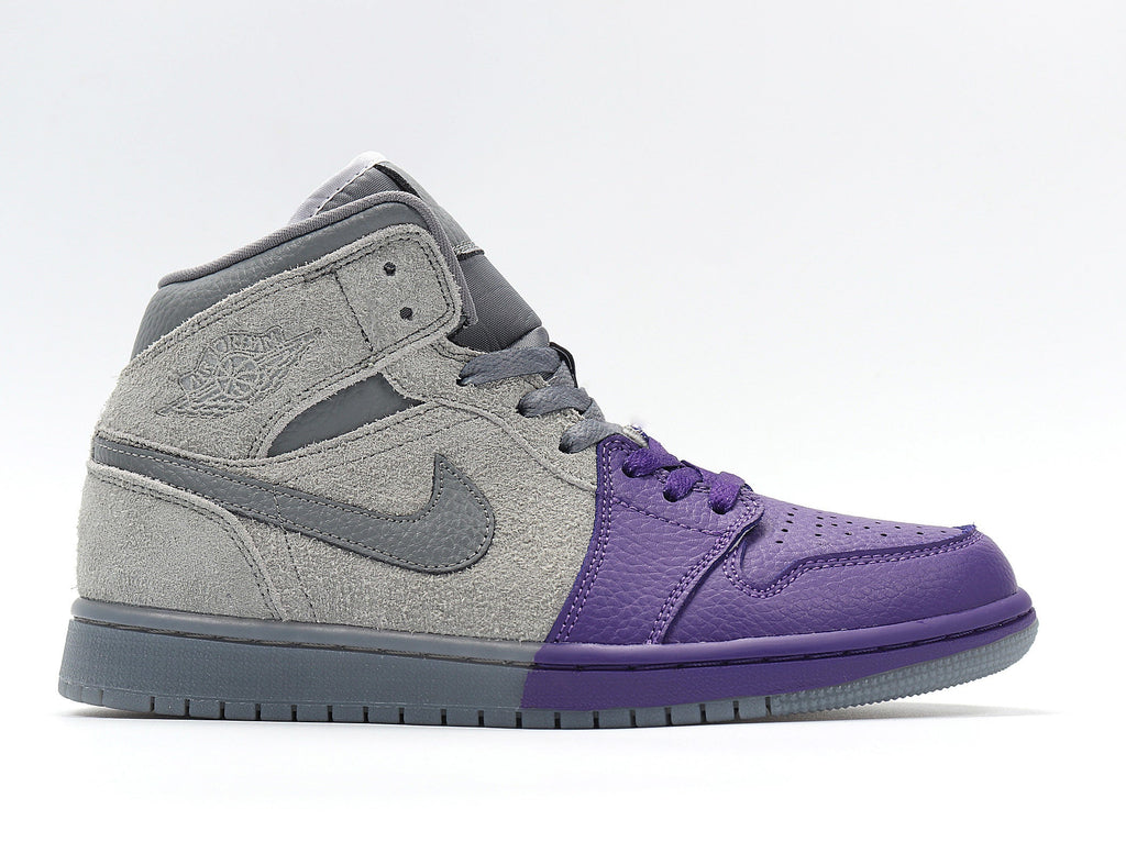 Nike Air Jordan 1 Mid SE Sneakers in Grey Purple CW5897-005 - product image from the listing.
