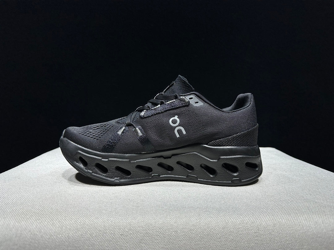 On Cloudeclipse Running Shoes, All in Black - product image from the listing.