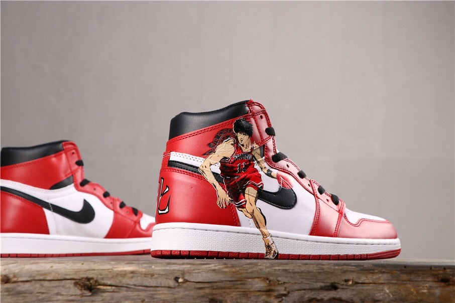 Red White Black Custom Sneakers - Air Jordan 1 Retro High OG - product image from the listing.