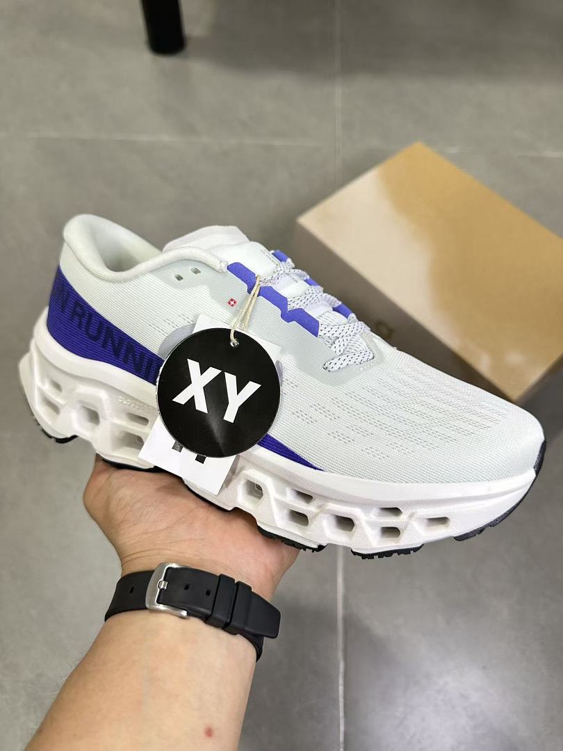 White and Purple On Running Sneakers - product image from the listing.