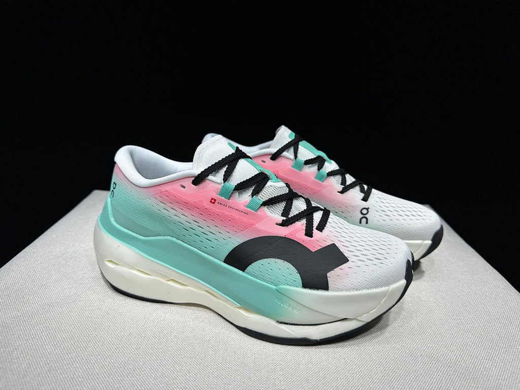 On Cloudboom Max Running Shoes, in White Mint Pink - product image from the listing.