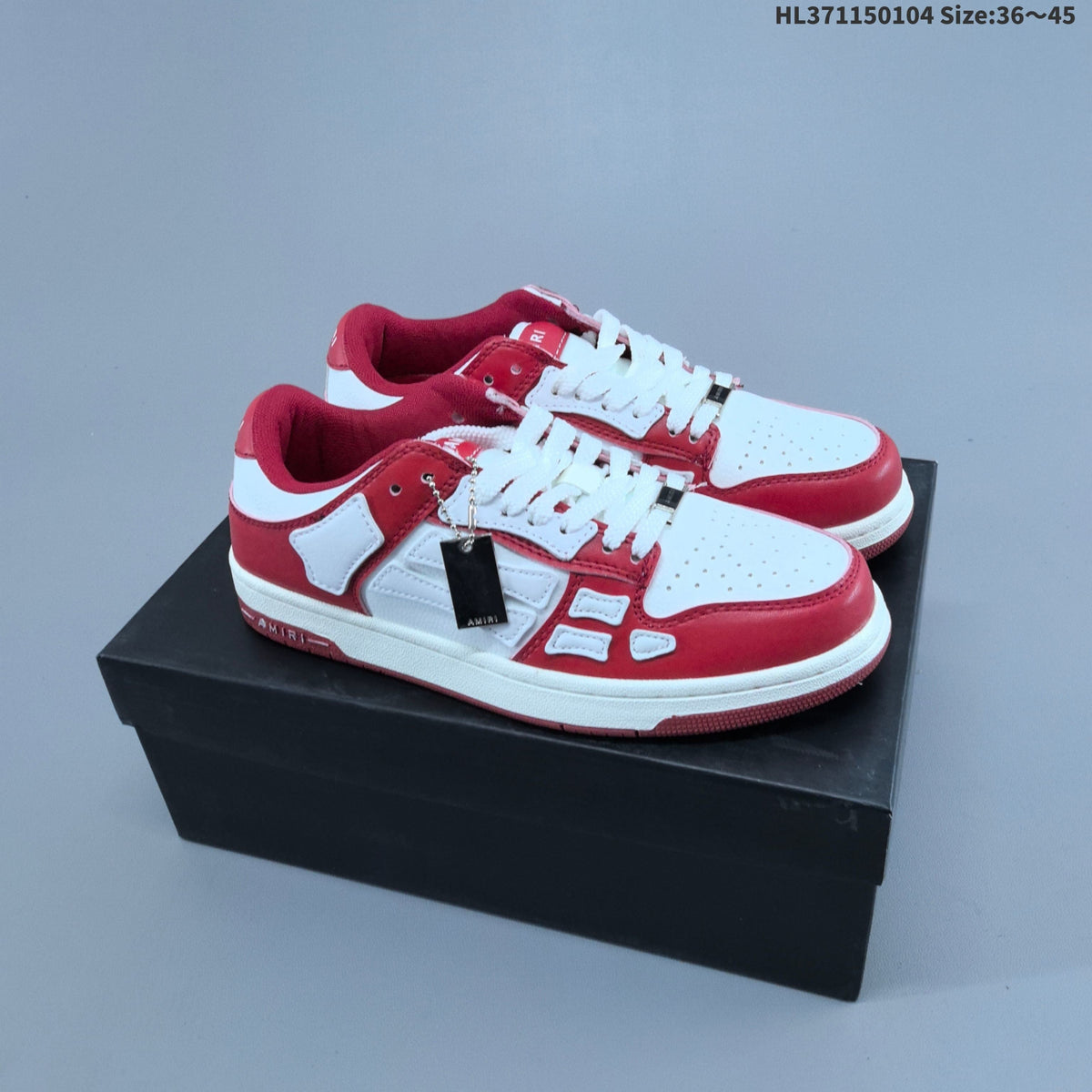 White and Blue AMIRI Skeleton Low-Top Sneakers - product image from the listing.