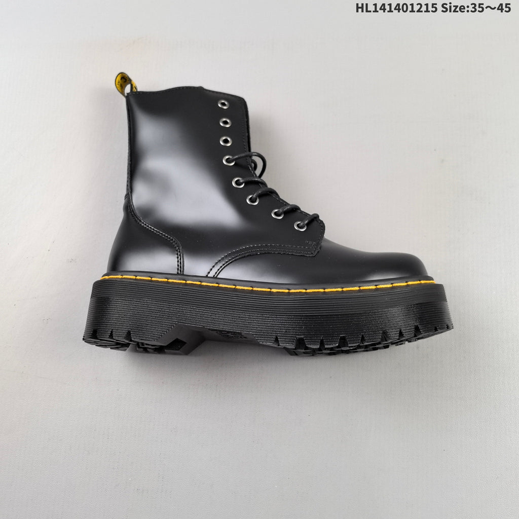 1057 Black Platform Lace-Up Boots by Dr. Martens - product image from the listing.