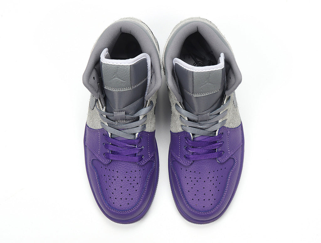 Nike Air Jordan 1 Mid SE Sneakers in Grey Purple CW5897-005 - product image from the listing.