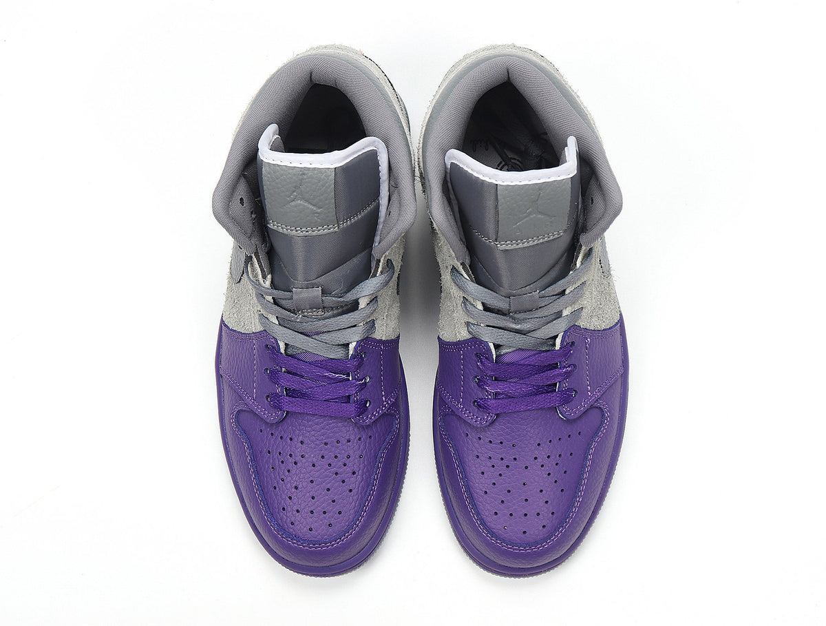 Nike Air Jordan 1 Mid SE Sneakers in Grey Purple CW5897-005 - product image from the listing.