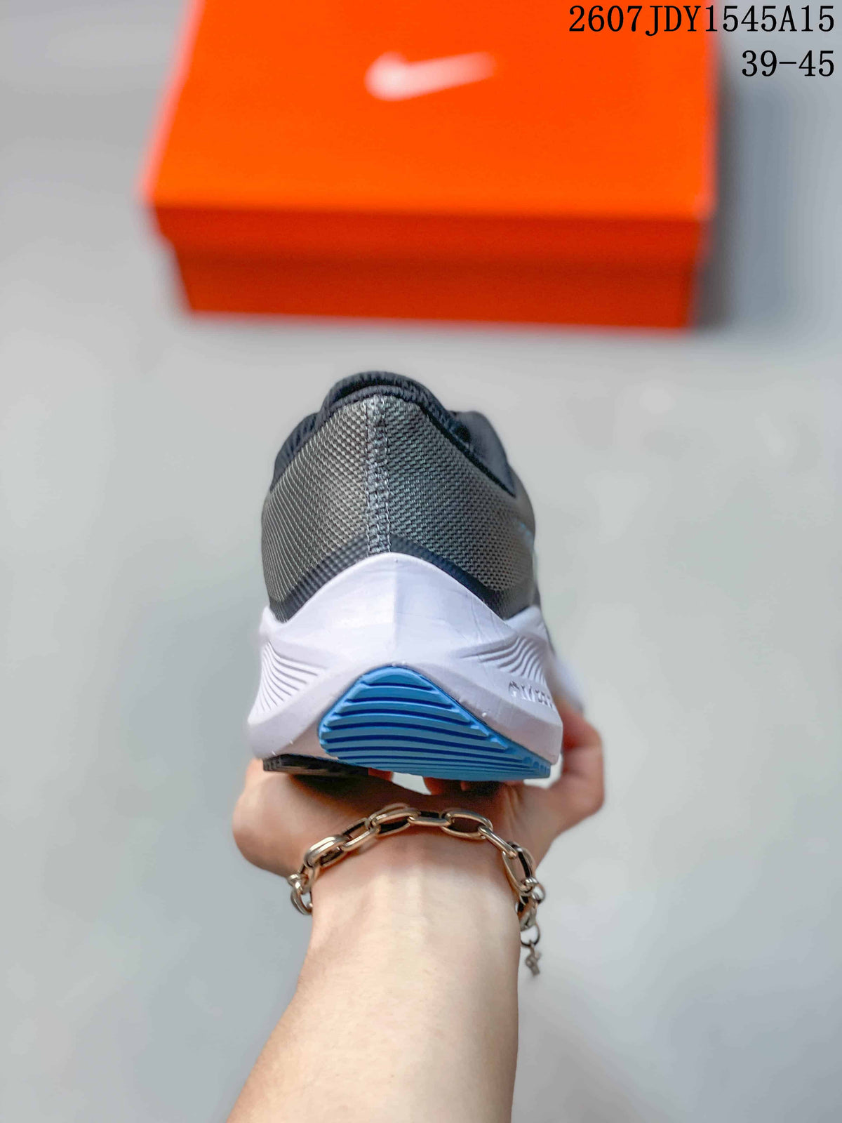 Women's Nike Zoom Winflo 8 Running Shoes Gray Blue - product image from the listing.