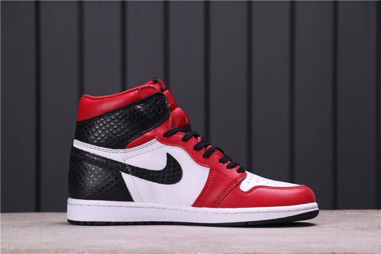 Women's Air Jordan 1 Satin Snake High-Top Sneakers CD0461-601 - product image from the listing.