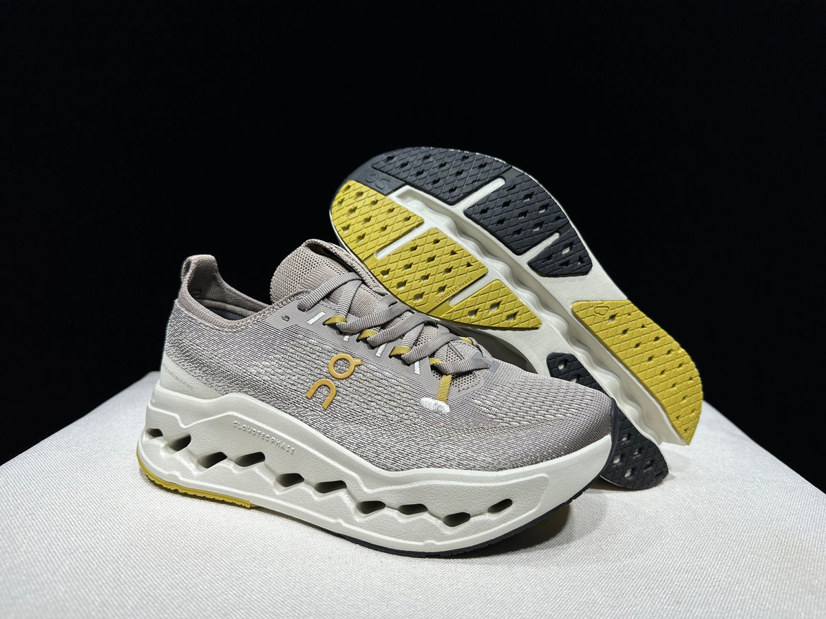 On Cloudsurfer Max Running Sneakers in Gray Beige - product image from the listing.