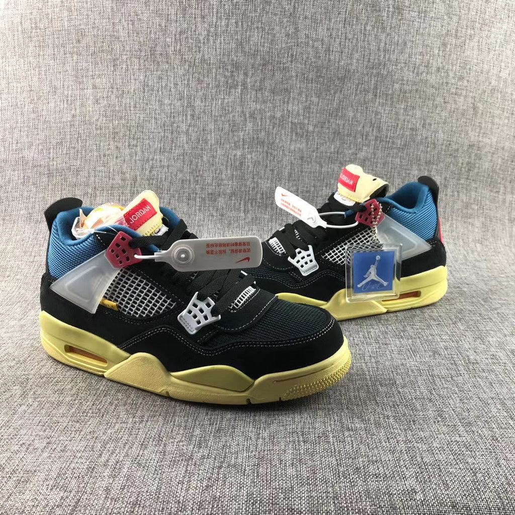 Air Jordan 4 Union LA Off Noir Black Blue Sneakers - product image from the listing.