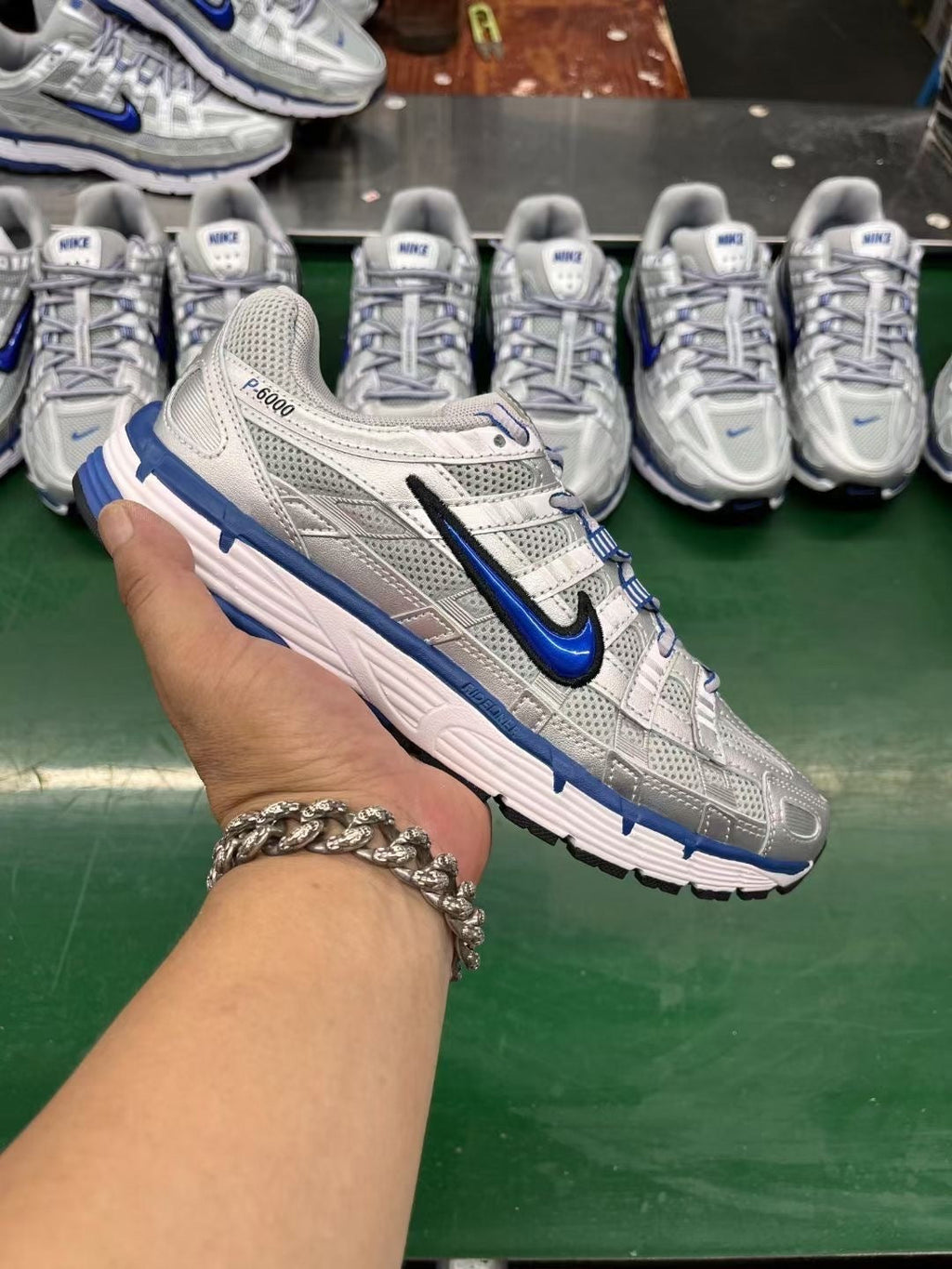 Nike P-6000 Sneakers in Silver Blue BV1021-001 - product image from the listing.