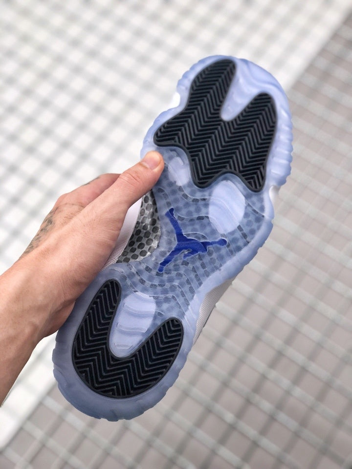 Air Jordan 11 Sneakers in White and Deep Blue BQ3685-001 - product image from the listing.