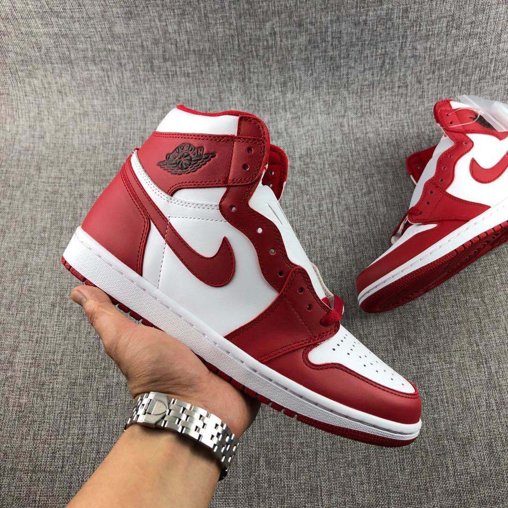 Jordan New Beginnings High-Top Sneakers in White Red CT6252-900 - product image from the listing.