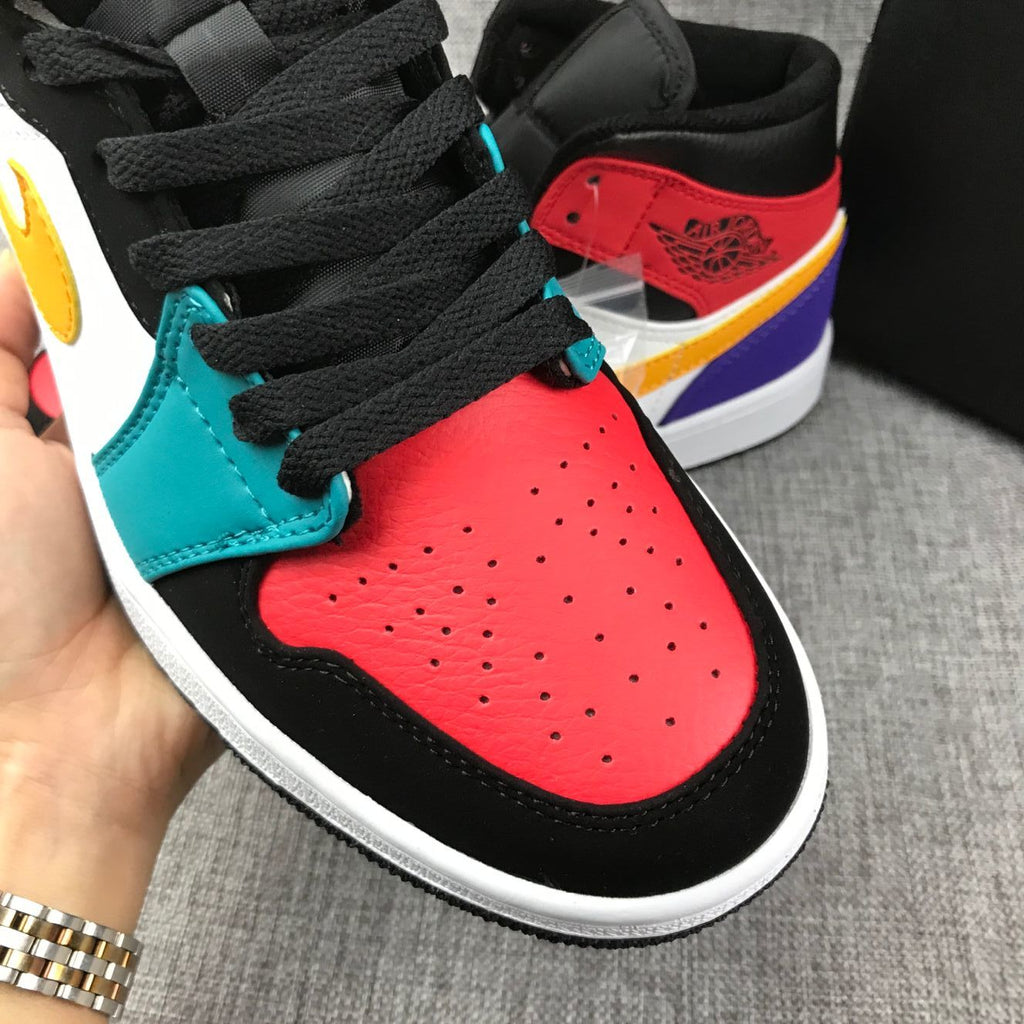 Jordan 1 Mid High-Top Sneakers in Multicolor - product image from the listing.