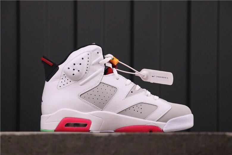 Air Jordan 6 Hare White Red Sneakers CT8529-062 - product image from the listing.