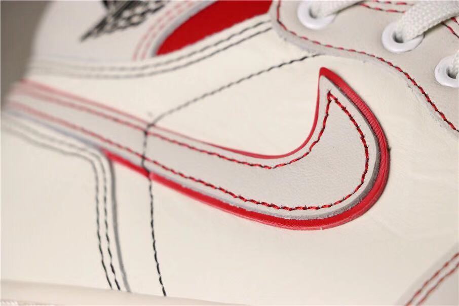 Air Jordan 1 Retro High OG Sneakers in White and Red - product image from the listing.
