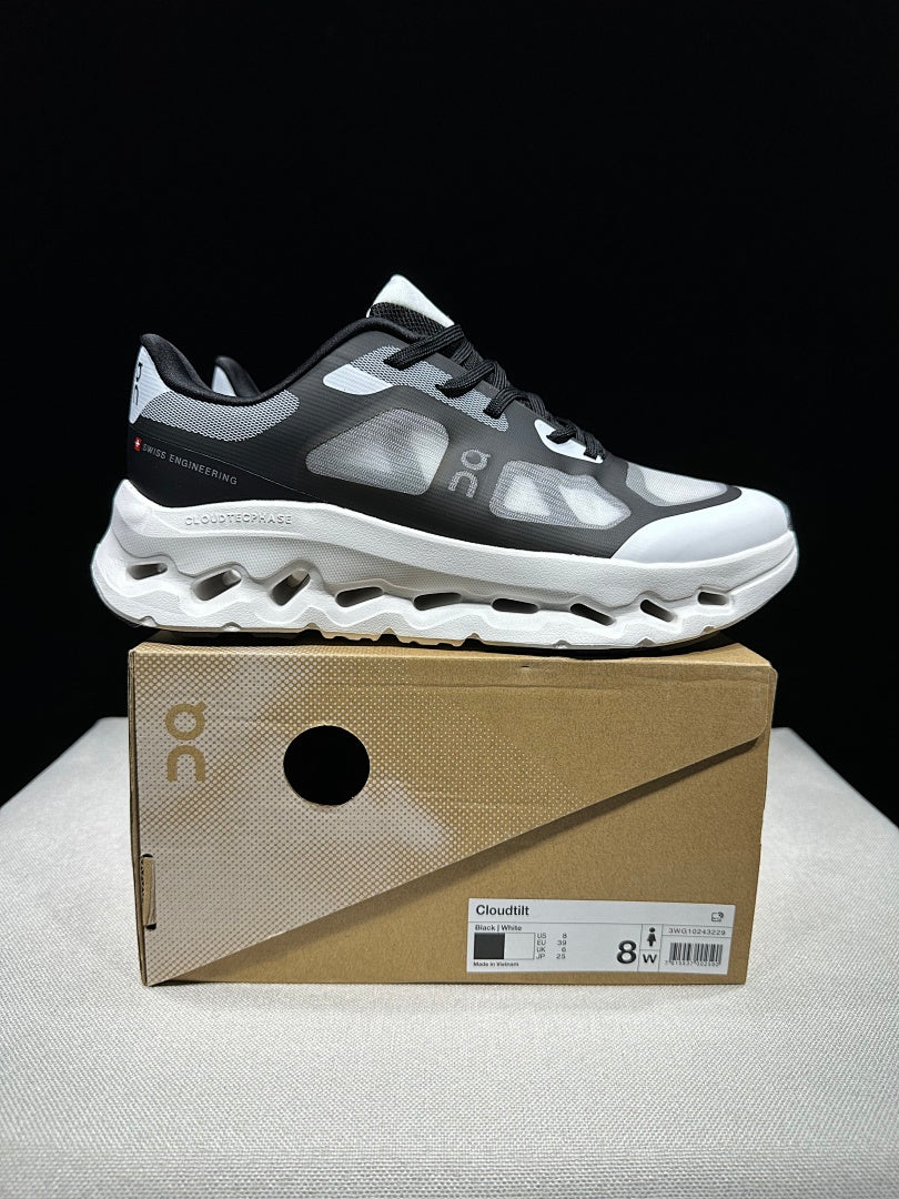 On Cloudtilt Remix Sneakers in White Black - product image from the listing.