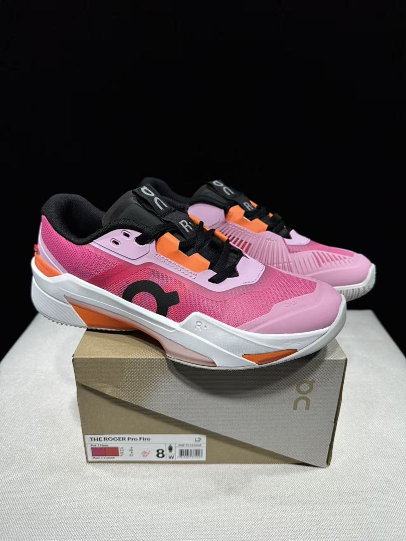 On The Roger Pro Fire Pink Flame Tennis Footwear - product image from the listing.