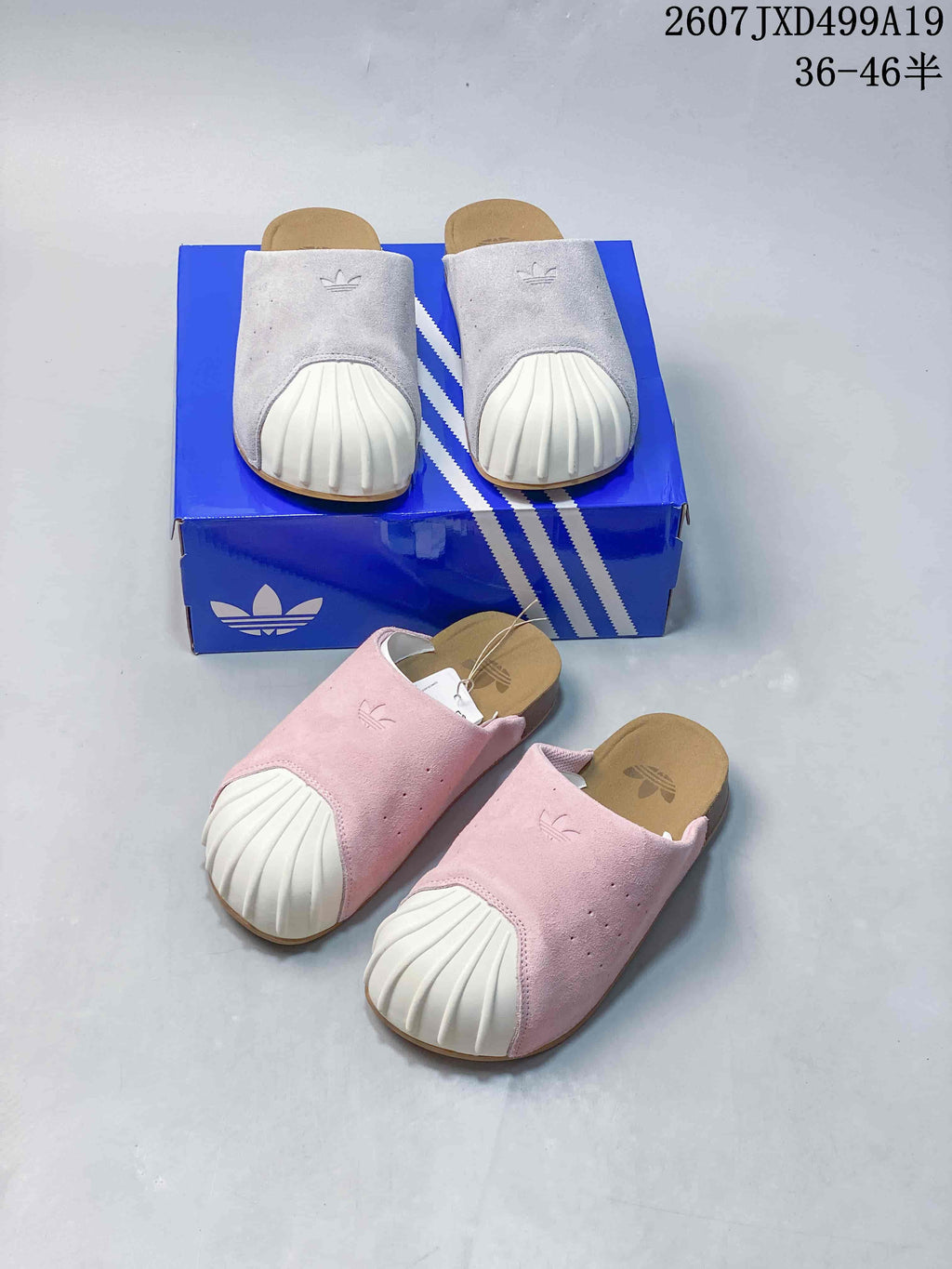 adidas Adimule Mule Slides in Grey and Pink 2607JXD499A19 - product image from the listing.