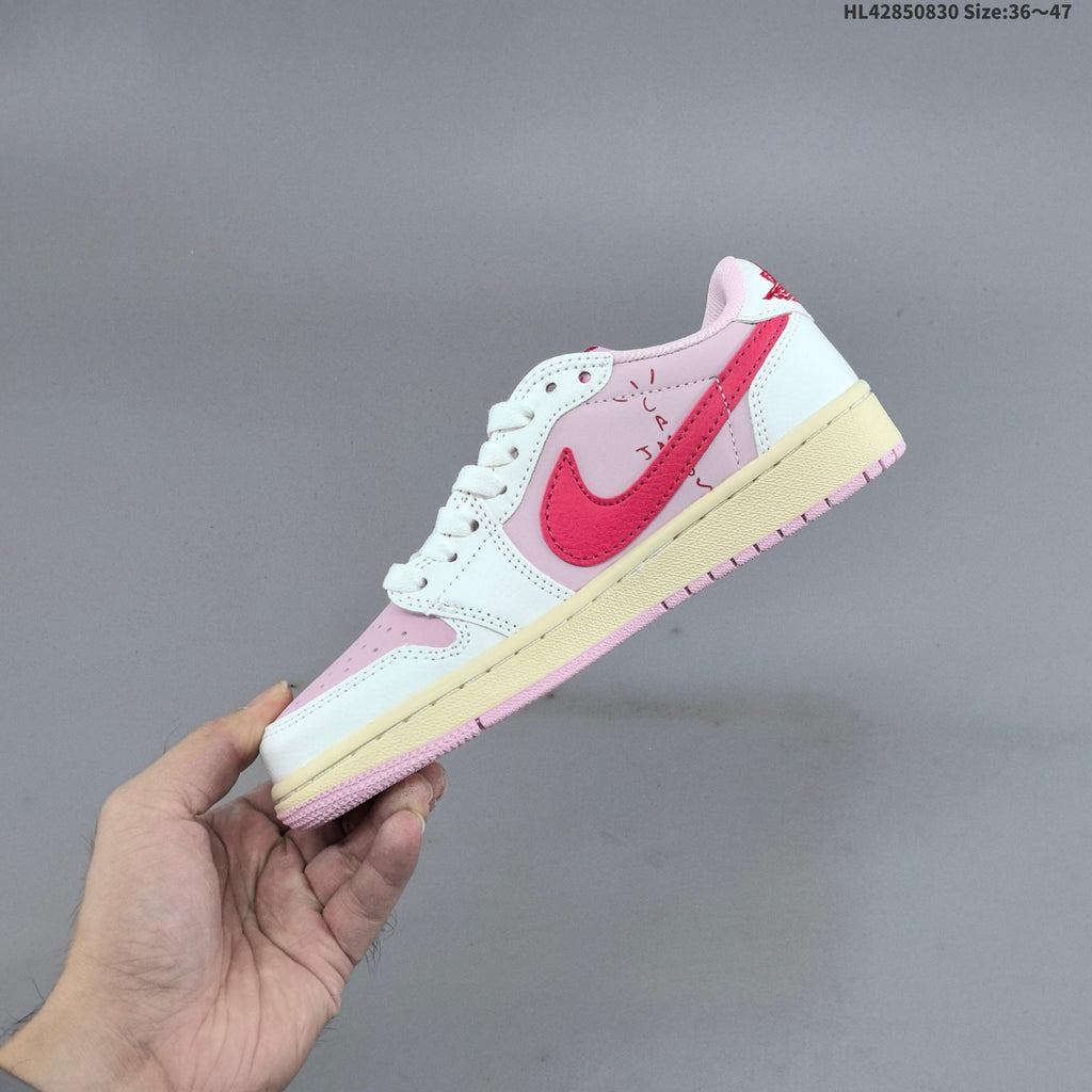 Jordan 1 Low OG Shy Low-Top Sneakers in Pink - product image from the listing.