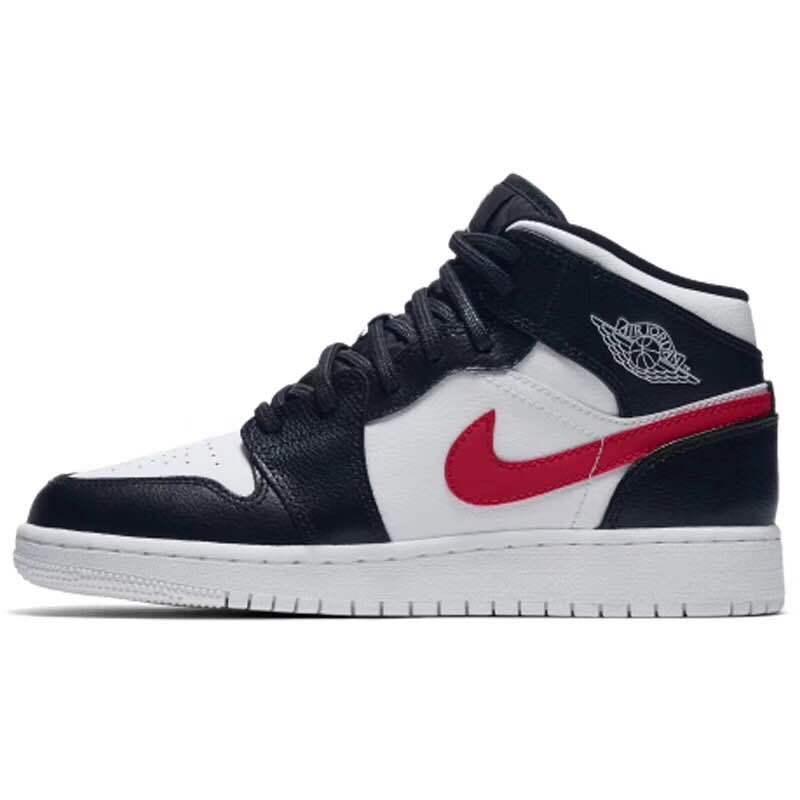 Air Jordan 1 Mid Four-Color Swoosh Sneakers - product image from the listing.