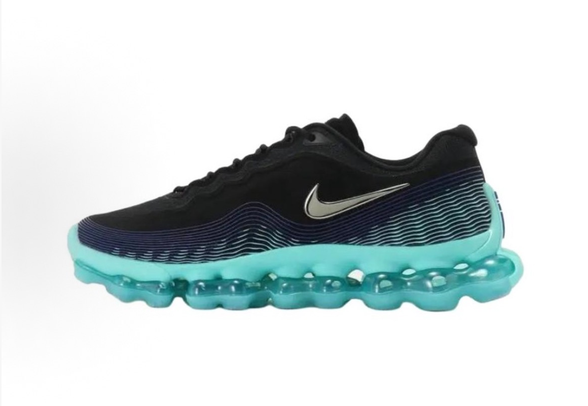 Nike Air Liquid Max Running Shoes in Black and Aqua - product image from the listing.