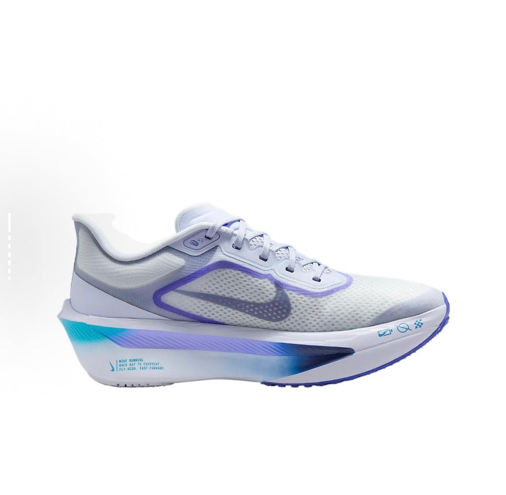 White and Purple Nike Zoom Fly Running Shoes - product image from the listing.