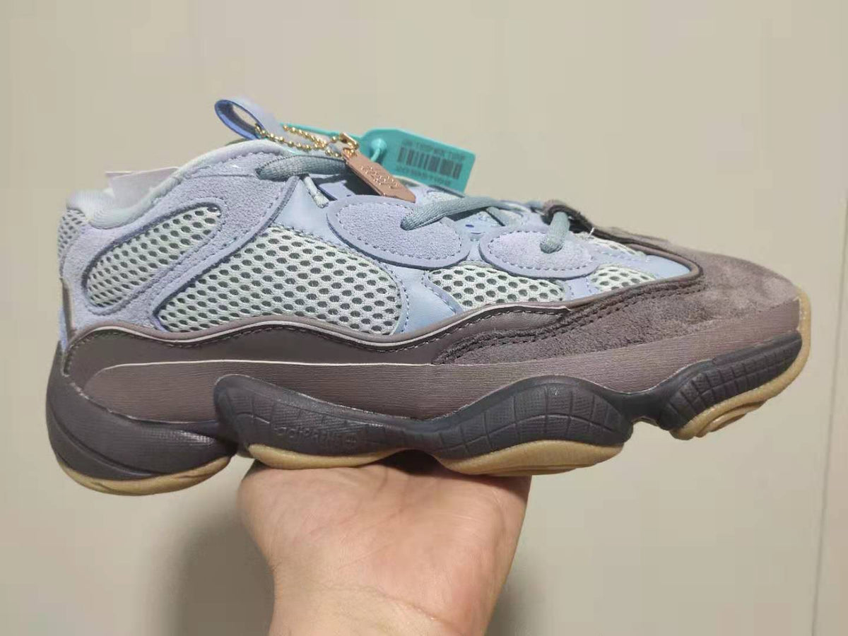 Adidas Yeezy 500 FV2238 Sneakers, in Blue and Brown - product image from the listing.