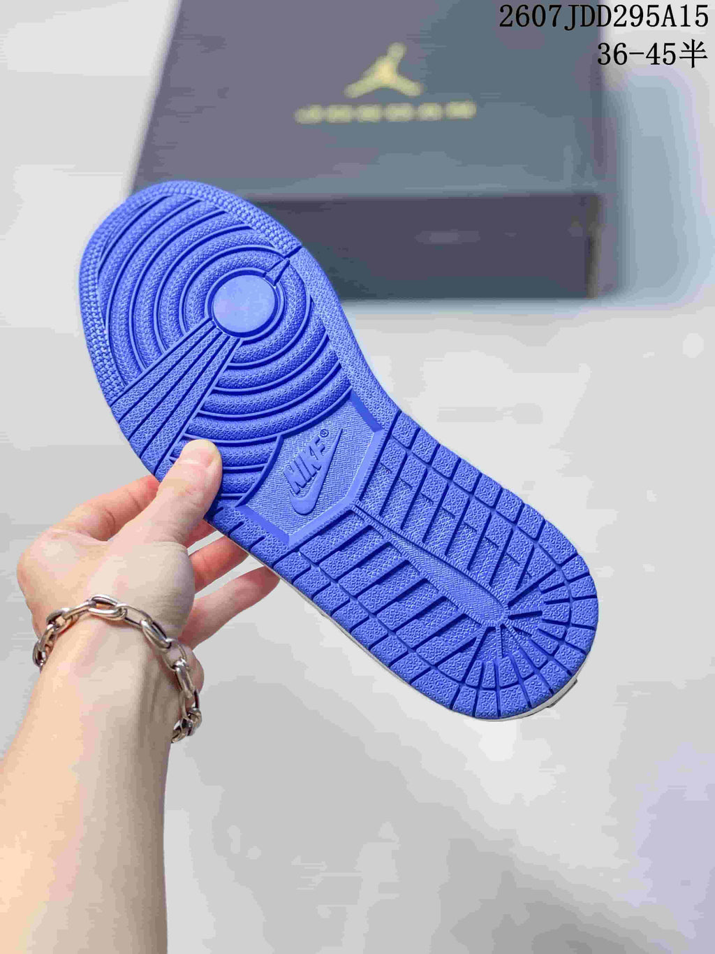 Air Jordan 1 Low Black Blue White Sneakers - product image from the listing.