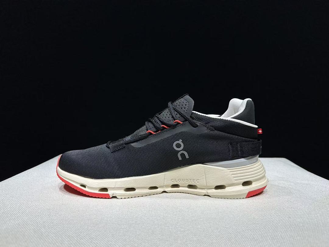 On Cloudnova 2 Sneakers in Black and Red - product image from the listing.