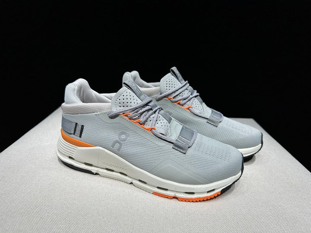 On Cloudnova 2 Sneakers in Gray and Orange - product image from the listing.