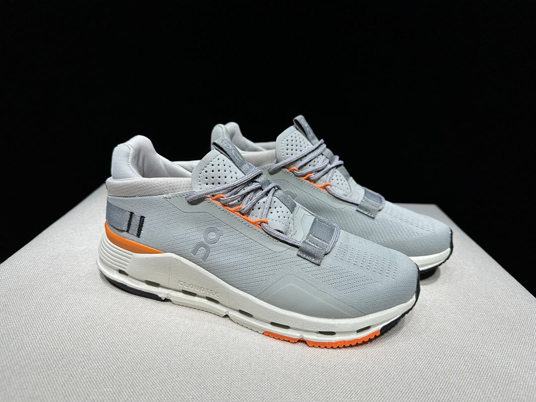 On Cloudnova 2 Sneakers in Gray and Orange - product image from the listing.