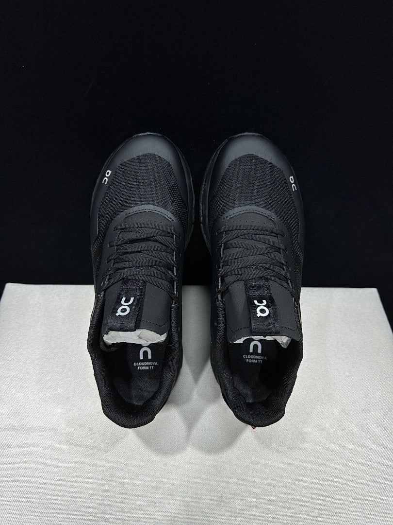 On Cloudnova Form 2 TT Trainers in Black and Eclipse - product image from the listing.