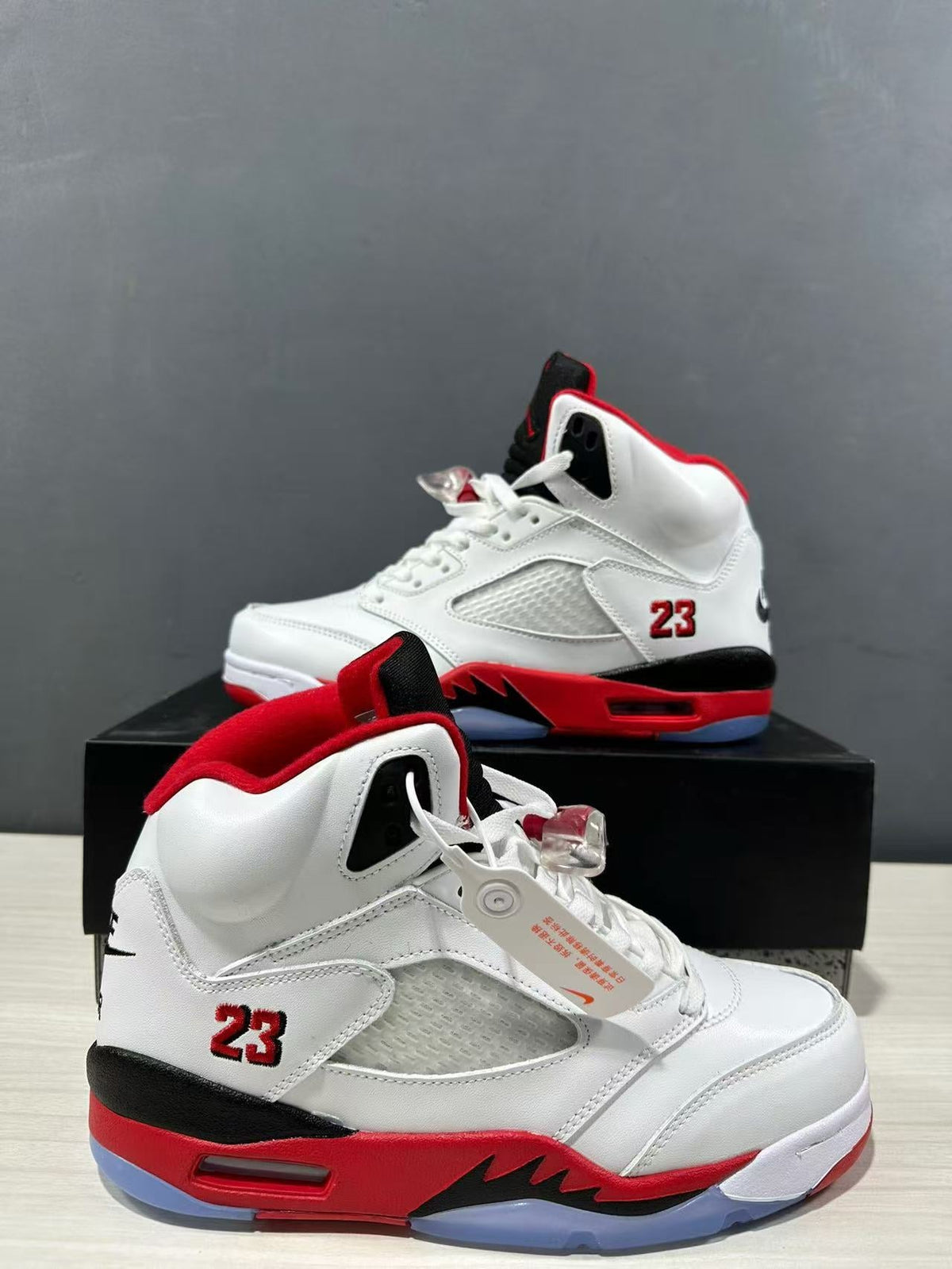 Air Jordan 5 Fire Red White Black HQ7978-101 - product image from the listing.