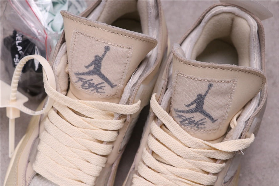 Air Jordan 4 Off-White Sail Sneakers CV9388-100 - product image from the listing.