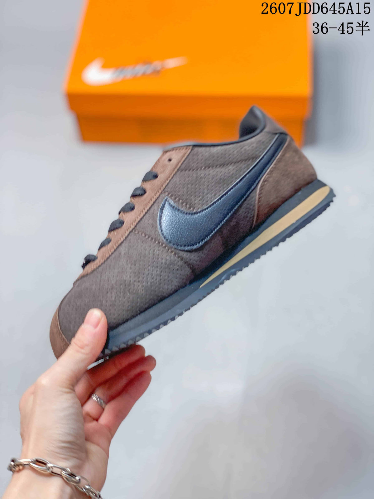 Nike Classic Cortez Nylon Sneakers in Brown Black 711050IPI - product image from the listing.