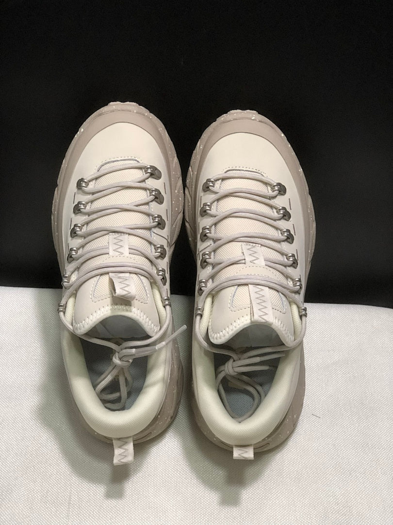 Cream and Taupe HOKA Tor Summit Trail Sneakers - product image from the listing.
