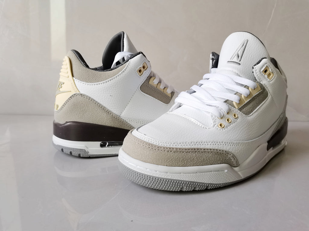 Sail and Grey Air Jordan 3 Retro SP Sneakers - product image from the listing.