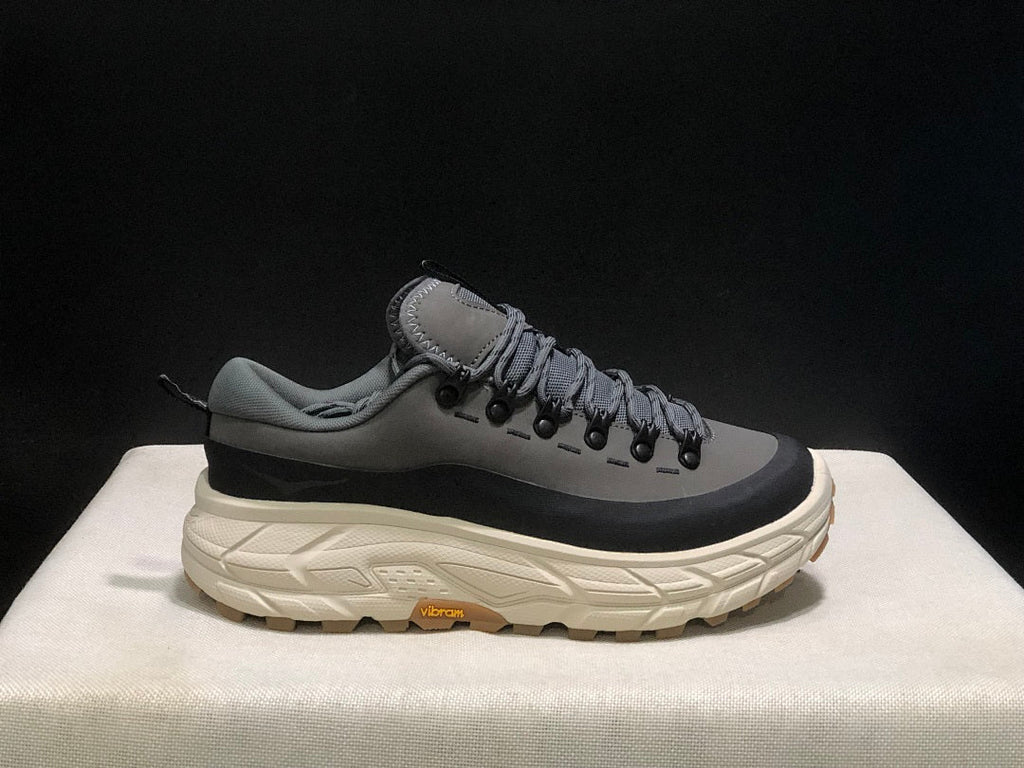 Gray and Black HOKA Tor Summit Trail Shoes - product image from the listing.