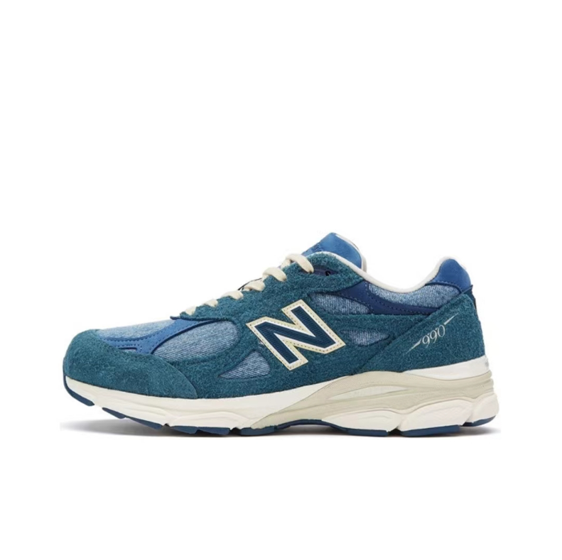 New Balance 990v3 Teal Blue Running-Style Trainers M990LI3 - product image from the listing.