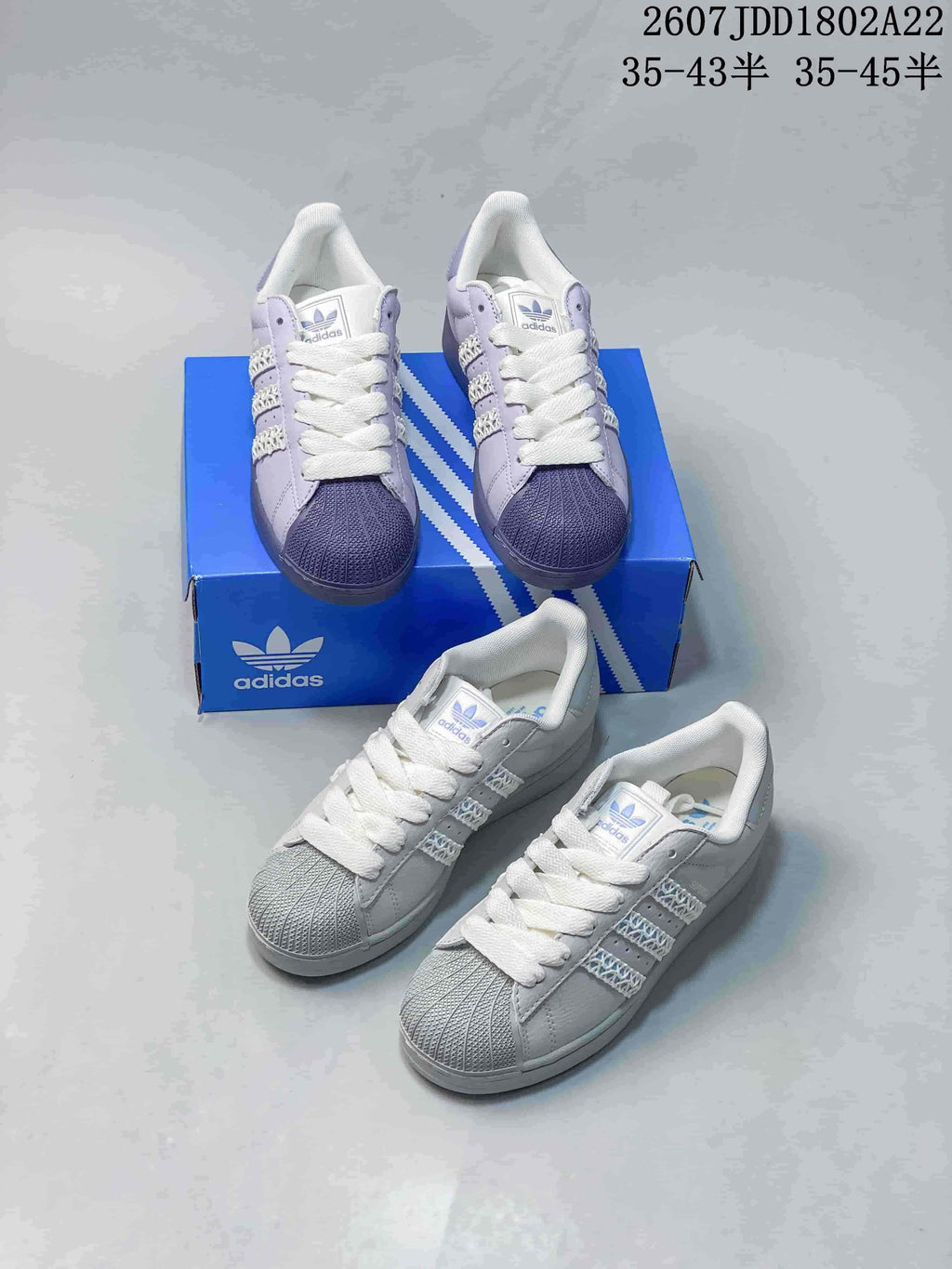 Adidas Superstar Sneakers Lavender and in White HQ2646 - product image from the listing.