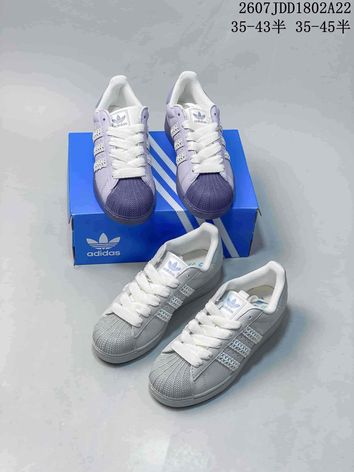 Adidas Superstar Sneakers Lavender and in White HQ2646 - product image from the listing.