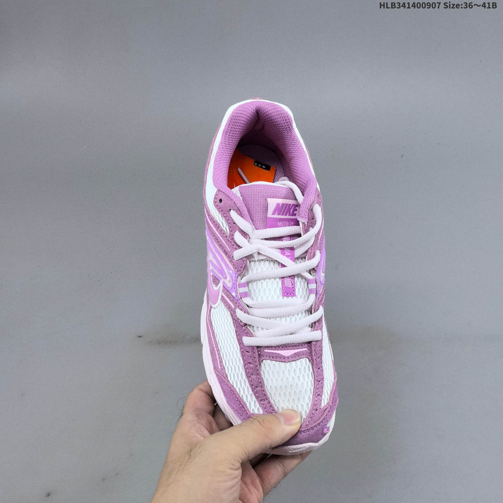 White and Purple Nike Air Max Moto Sneakers - product image from the listing.