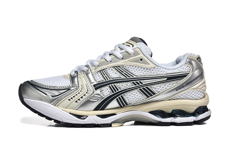 ASICS GEL-Kayano 14 Sneakers in White Silver Black - product image from the listing.