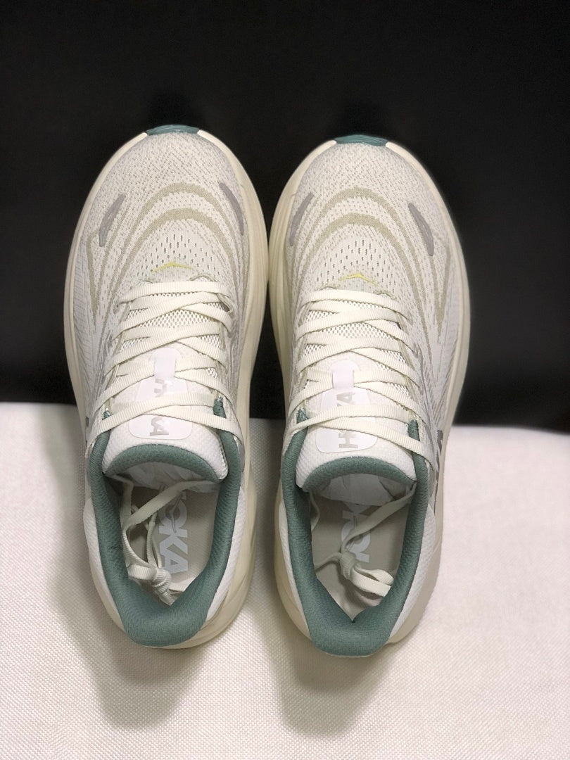 HOKA Arahi 8 Shoes for Running in Cream and Sage - product image from the listing.