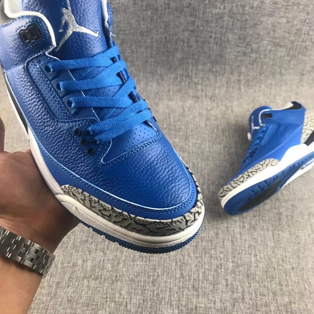 Air Jordan 3 Blue Elephant Print Sneakers - product image from the listing.