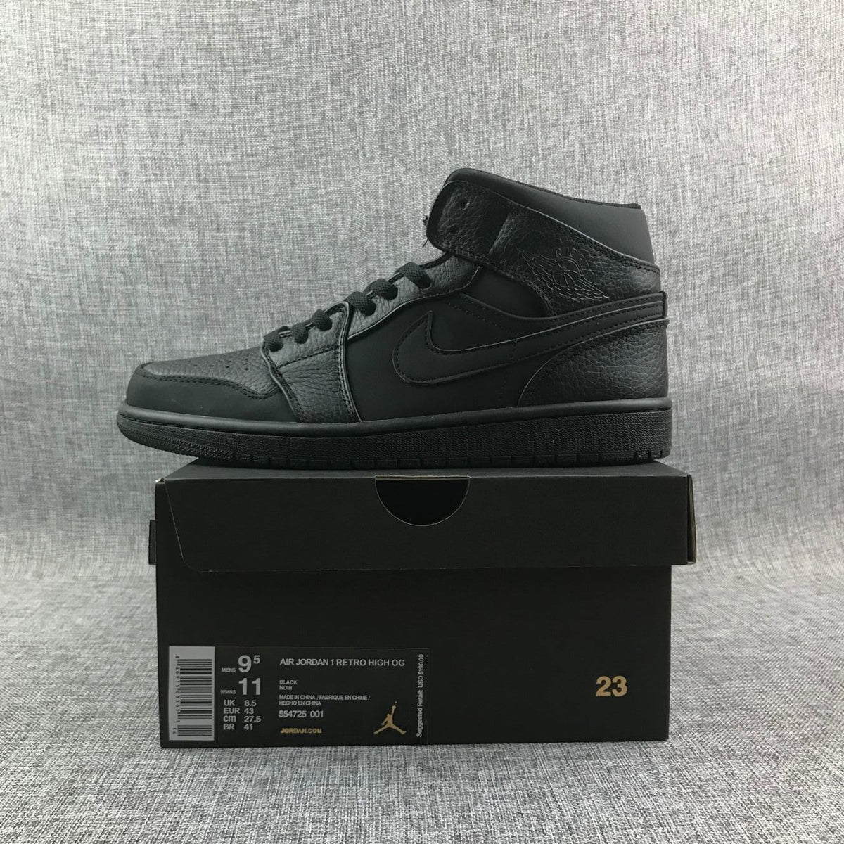 Air Jordan 1 Mid Sneakers, in Black - product image from the listing.